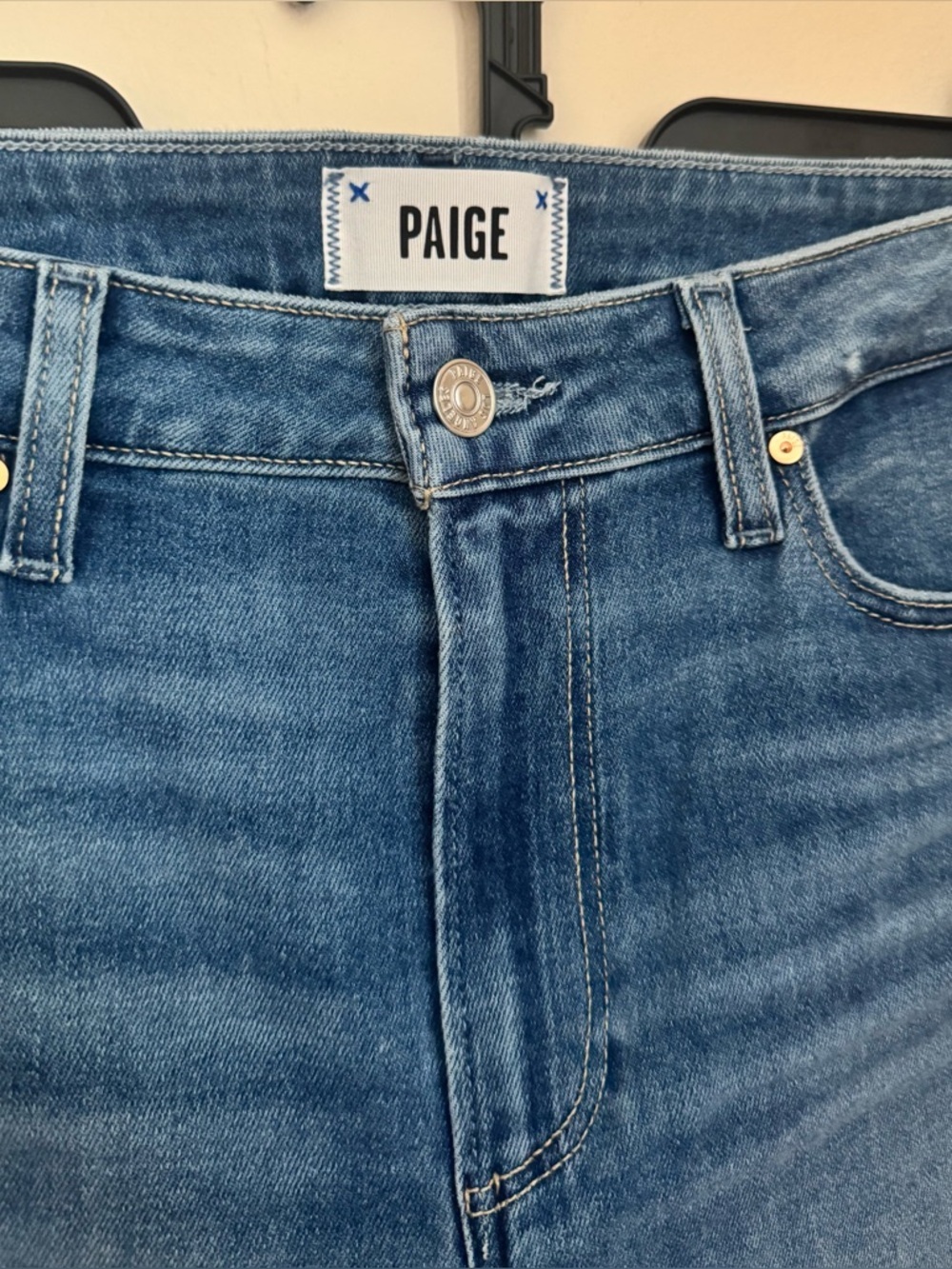 PAIGE High Rise Laurel Canyon Boot Jean Size 30 Petite Bellflower Distressed NWT - Picture 6 of 10